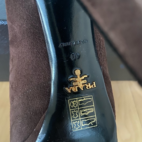 Prada Brown Suede Shoes size 40 - Picture 4 of 14